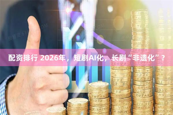 配资排行 2026年,短剧AI化,长剧“非遗化”?